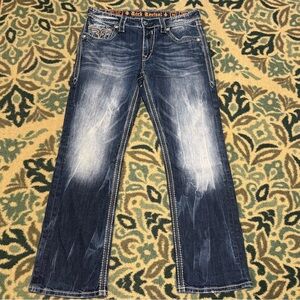 Rock Revival Dark Blue Straight Men's Jeans